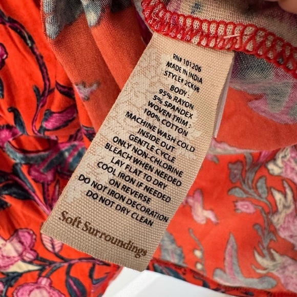 Soft Surroundings Samara Embroidered Beach Coverup Boho Tunic Resort Top Large - Picture 9 of 11